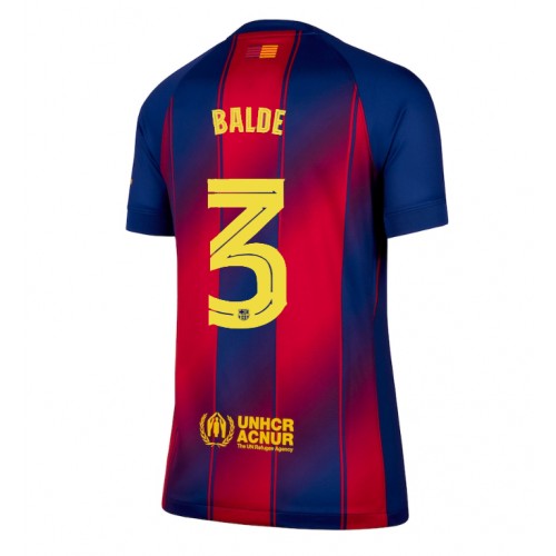 Barcelona Alejandro Balde #3 Primera Equipación Mujer 2025-26 Manga Corta